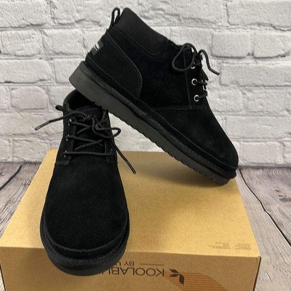 Koolaburra by UGG Women’s Advan Lace Up Suede Boot Faux Fur Black 11 NEW - Picture 1 of 8